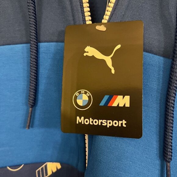 NWT Men's PUMA BMW‎ M Motorsports Zip Front Hoodie Jacket in Blue Red US Size XL - Picture 7 of 8